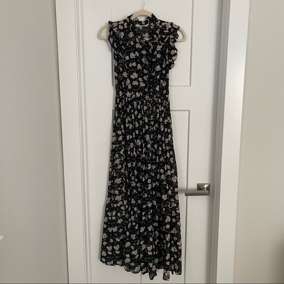 DOEN Carnation Dress in Black Anemone floral - Picture 3 of 5